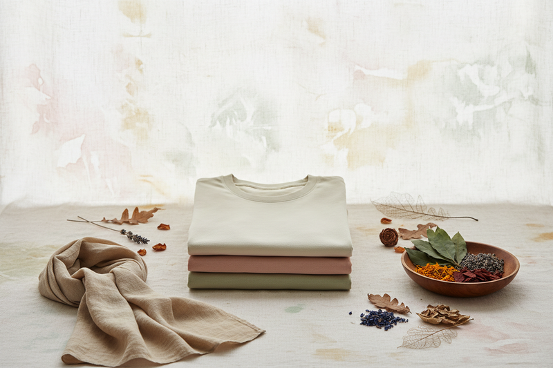 image for a clothing shop of natural dyes. the image should suitable for black colour text or sentence