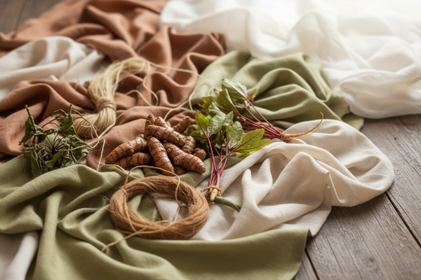 image for a cloting store of natiral dyes . the iamge shoud suitable for black text