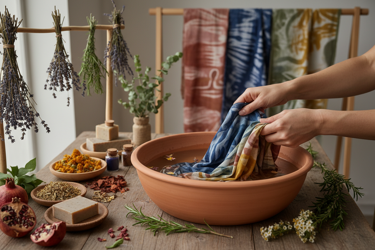 image for wah care page of a natitrla dye cloth store. dont add text on the aimge